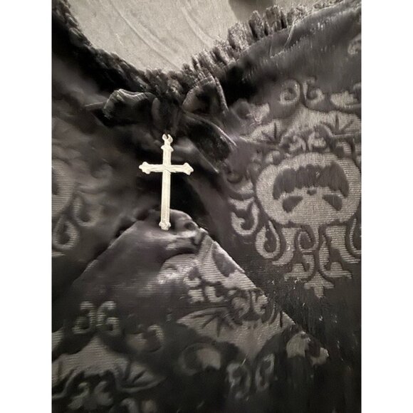 Hot Topic Social Collision Cosmic Aura Pumpkin Whimsygoth Dress 3 3X Damask Velv - Picture 7 of 14